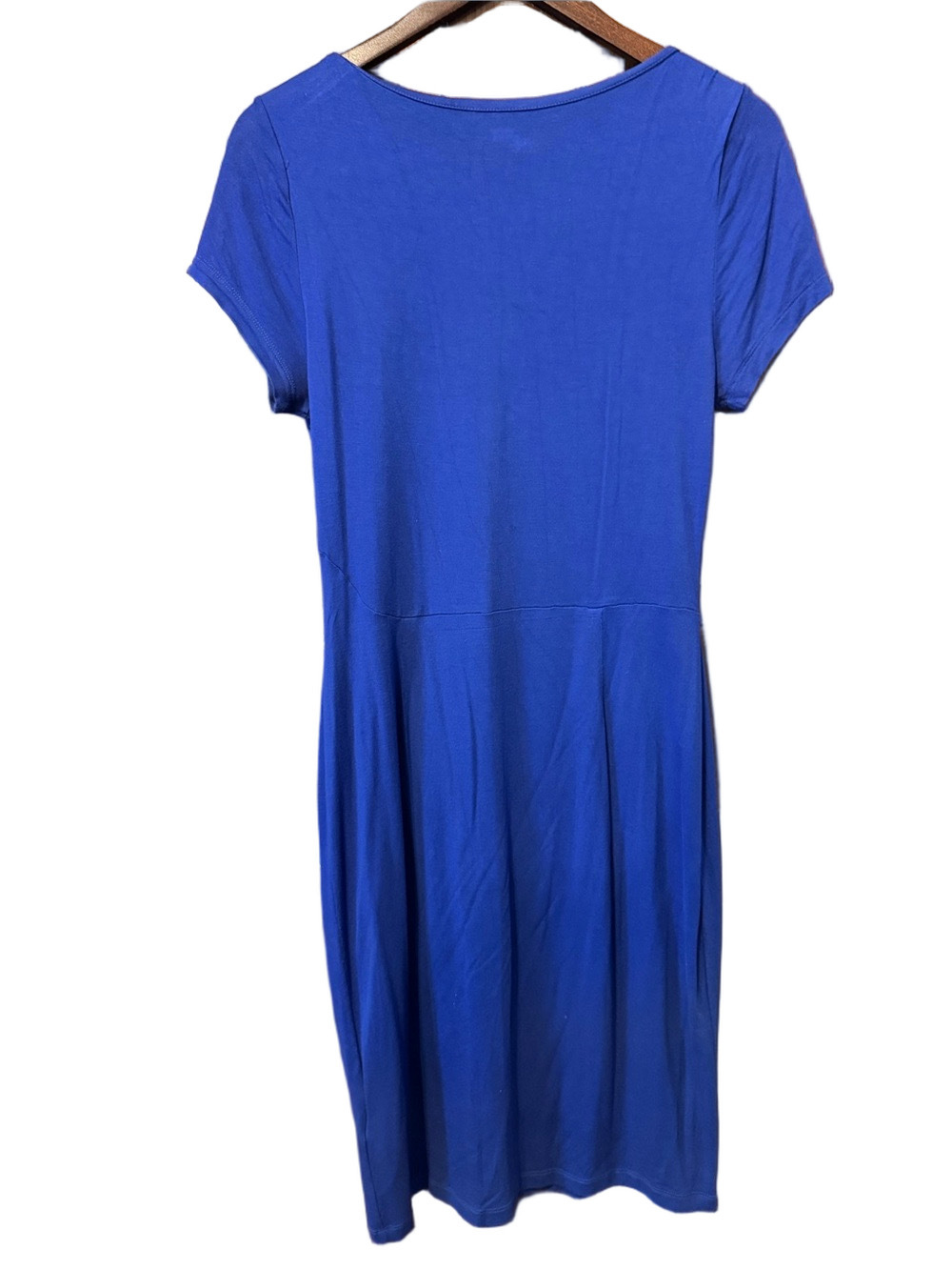 LK Bennett London Royal Blue Short-Sleeve Draped-Waist Midi Dress Size 6 - Picture 3 of 3